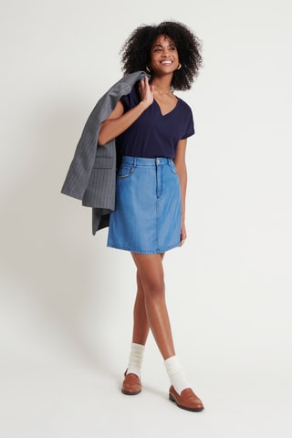 Minifalda de talle alto - Azul claro