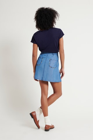 Minifalda de talle alto - Azul claro