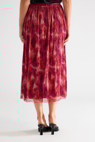 Falda midi de talle alto - Rojo