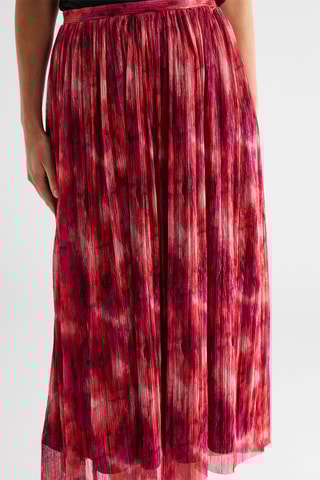 Falda midi de talle alto - Rojo