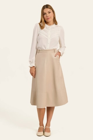 Falda midi - Beige