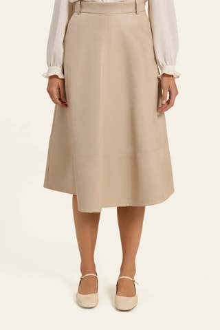 Falda midi - Beige