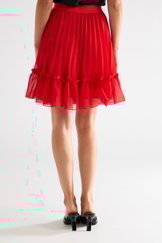 Falda plisada de talle alto - Rojo