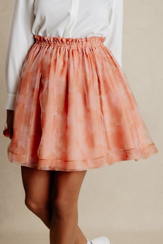 Falda evasé tie-dye de gasa - Naranja