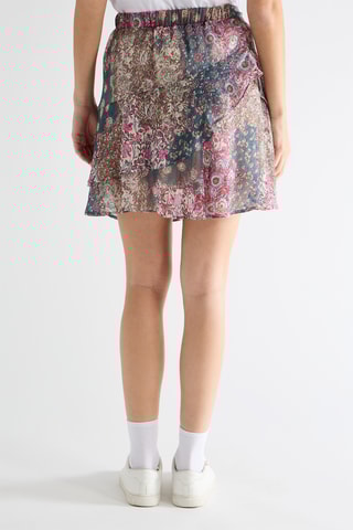 Falda avolantada de talle alto - Azul pato