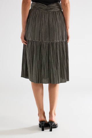 Falda midi de talle alto - Negro