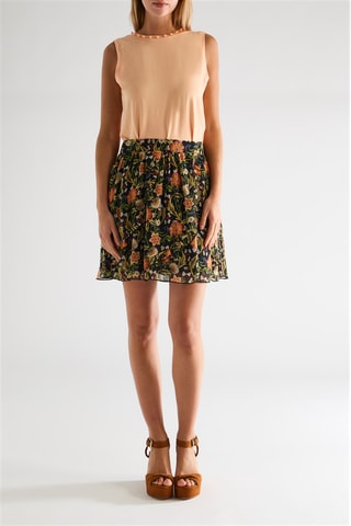 Falda evasé de talle alto - Negro