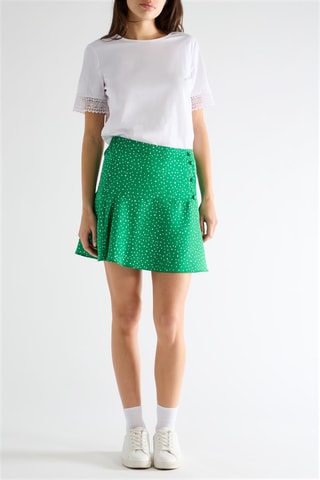 Falda evasé de talle alto - Verde oscuro