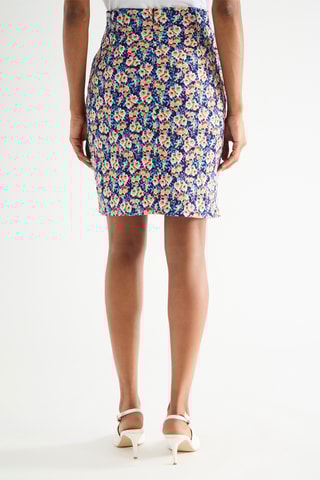 Falda recta de talle alto - Azul