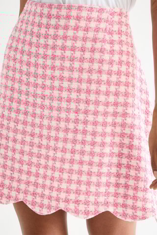 Falda recta de talle alto - Rosa