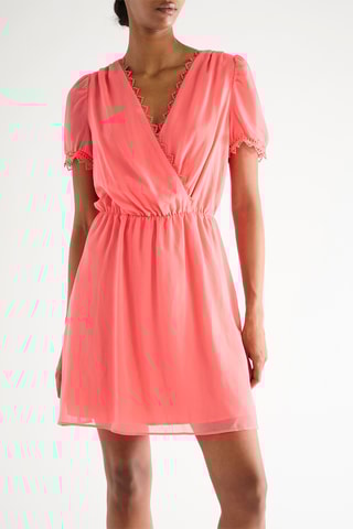 Vestido evasé - Coral