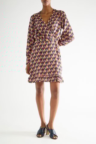 Vestido cruzado - Rosa y amarillo