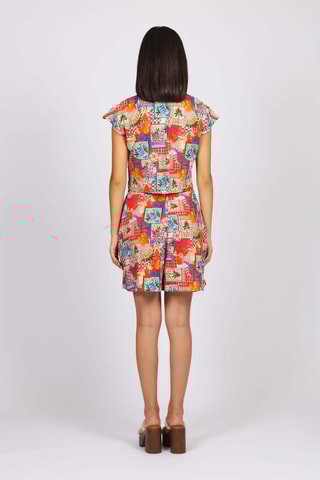 Short - Naranja y turquesa