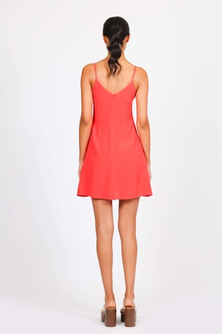 Vestido drapeado - Coral
