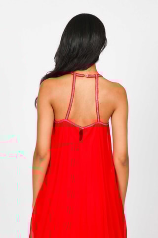 Vestido plisado - Rojo