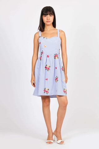 Vestido evasé - Celeste