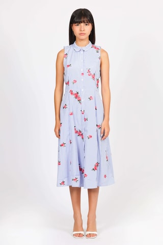 Vestido camisero - Celeste y rosa