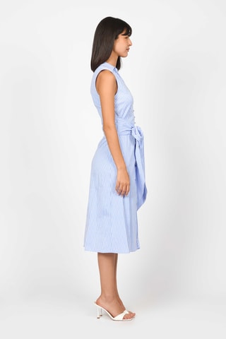 Vestido camisero - Celeste y blanco