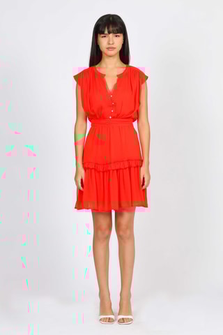 Vestido evasé - Rojo