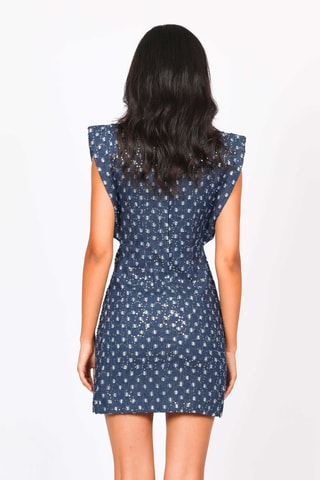 Vestido recto vaquero - Azul marino