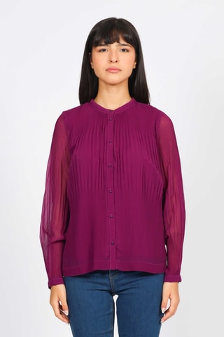 Camisa plisada - Burdeos