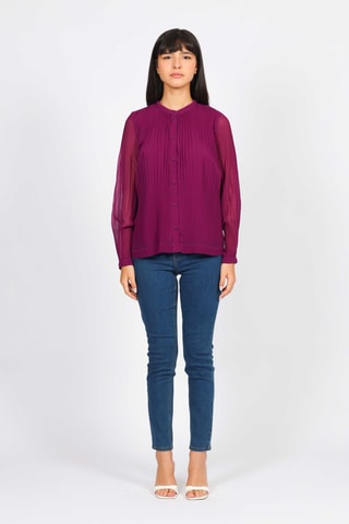 Camisa plisada - Burdeos