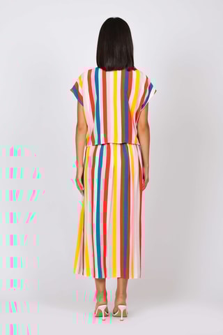 Falda midi de talle alto - Amarillo