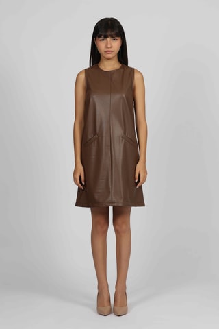 Vestido trapecio - Marrón