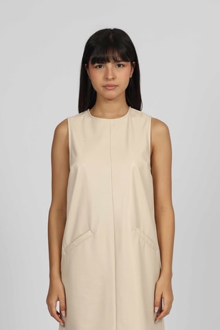 Vestido trapecio - Crudo