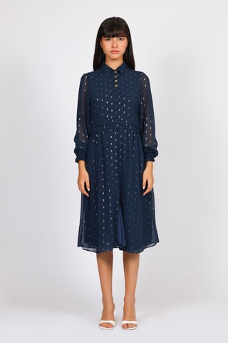 Vestido recto - Azul marino