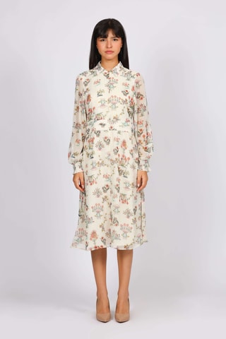 Vestido midi - Beige