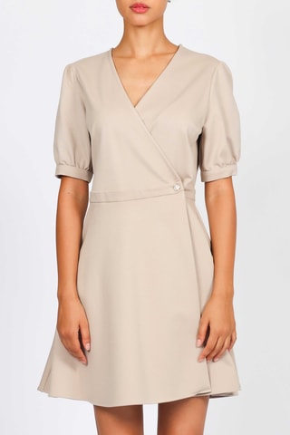 Vestido cruzado - Beige