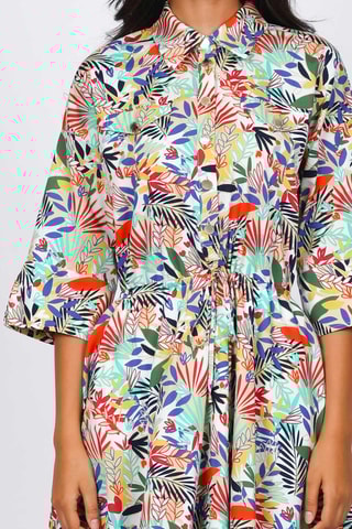 Vestido evasé - Turquesa y verde oscuro