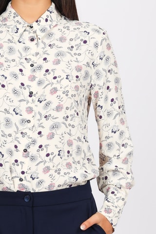 Camisa - Crudo y azul marino