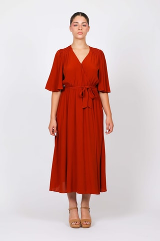 Vestido cruzado - Rojo teja