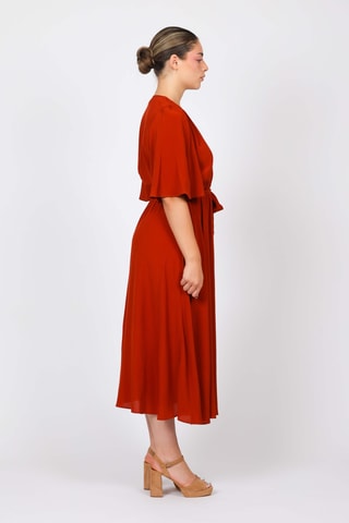 Vestido cruzado - Rojo teja