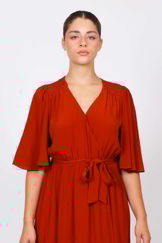 Vestido cruzado - Rojo teja