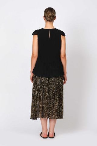 Falda midi - Beige y negro