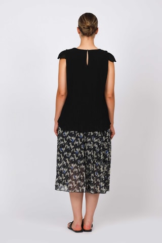 Falda midi - Negro y azul cobalto