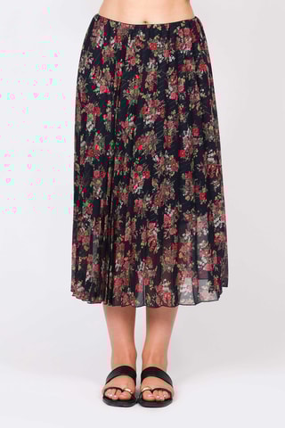 Falda midi - Negro y rojo