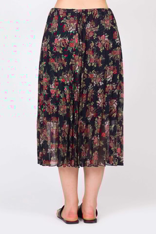 Falda midi - Negro y rojo