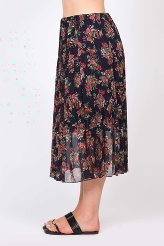 Falda midi - Negro y rojo