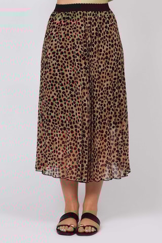 Falda midi - Marrón