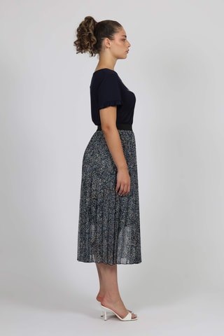 Falda midi - Negro y crudo