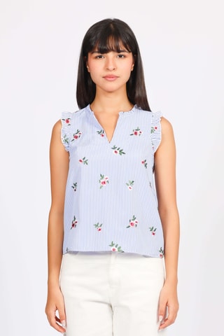Blusa - Azul marino y blanco