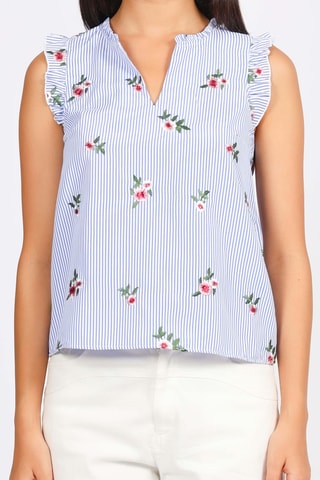 Blusa - Azul marino y blanco