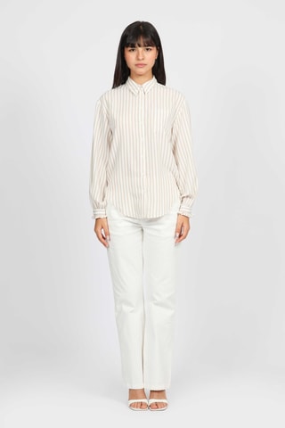 Camisa - Blanco y beige