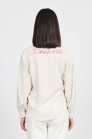 Camisa - Blanco y beige