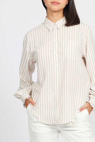 Camisa - Blanco y beige