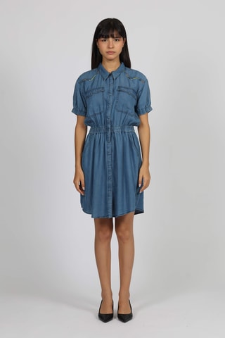 Vestido camisero vaquero - Azul